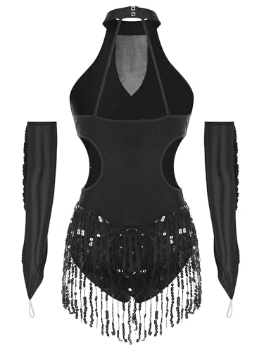 Robe danse latine cha-cha pour gala et soirées à thème avec franges