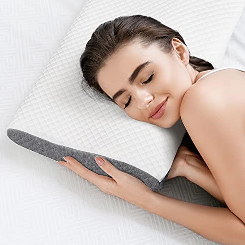 ZAMAT Contour Memory Foam Pillow for Neck Pain Relief, Adjustable Ergonomic Cervical Pillow for Sleeping, Orthopedic Neck Pillow with Washable Cover, Bed Pillows for Side, Back, Stomach Sleepers