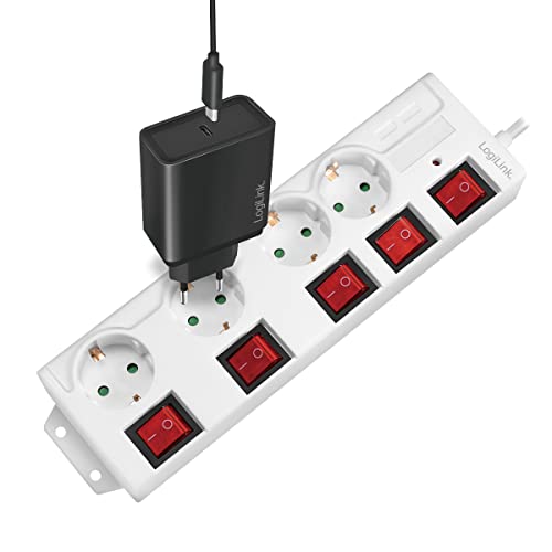 Multiprise 4 prises CEE 7/3 avec interrupteur individuel et surtension