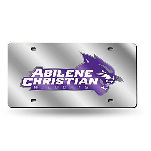 Rico Industries NCAA Abilene Christian Wildcats Laser Inlaid Metal License Plate Tag, Silver