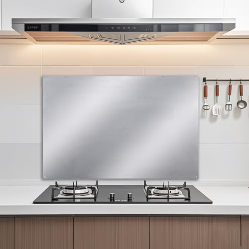 UFaucet 24 x 30 Inch Stainless Steel Backsplash for Stove, Ultra Flush Wall Protector, Splatter Guard with 4 Pre-Drilled Holes & Matching Screws, Easy Install for Kitchen Walls & Range Hoods Accessory by Ufaucet - Used condition - Image 8