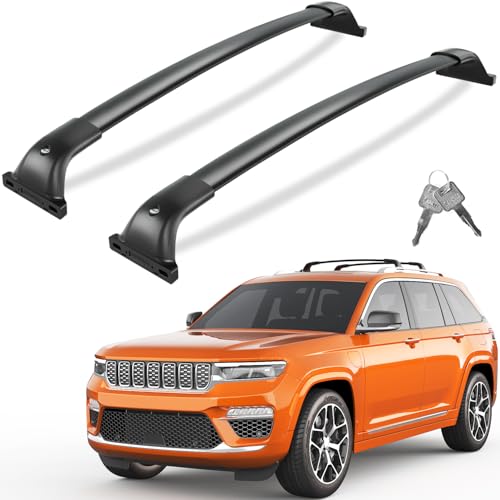 Tuyoung Lockable 260lb Roof Rack Cross Bars Compatible with Jeep Grand Cherokee L 2021-2025 and 2022 2023 2024 2025 Grand Cherokee WL, All Aluminum Heavy Duty Crossbar Racks Roof Rail Rooftop Luggage