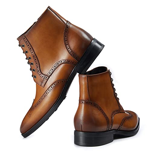 Image of GIFENNSE Mens Dress Boots Mens Chukka Boots Formal Chelsea Boots Mens Leather Boots Oxford Boots for Men