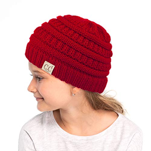 Image of C.C Hatsandscarf Kids Beanie Ages 2-5 Warm Chunky Thick Stretchy Knit Slouch Beanie Skull Hats (YJ-847-KIDS)