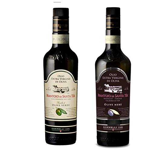 Selezione Olio Extra Vergine di Oliva Gonnelli - Raccolta Olive Verdi e Olive Nere 500 ml x 2