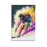 DJZZLLH Snowboard-Poster, dekoratives Gemälde, Leinwand, 