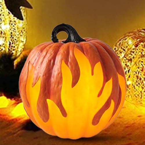 S-DEAL LED パンプキン ライト、ハロウィン パンプキン ランタン,ハロウィン炎で照らされたカボチャの電池式卓上装飾 - ハロウィンナイトライト パンプキンライト付きデコレーション ホリデーパーティーの装飾用 [3]