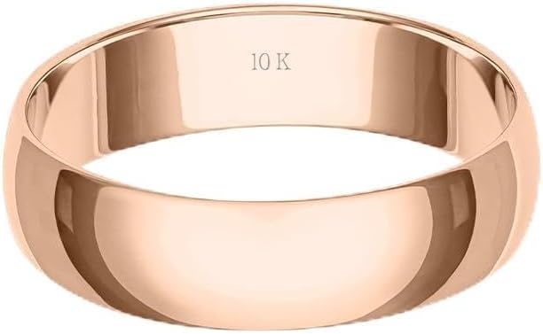 Men’s or Women's 10K or 14K Yellow or White Gold 5MM Classic Plain Simple Wedding Band by Brilliant Expressions