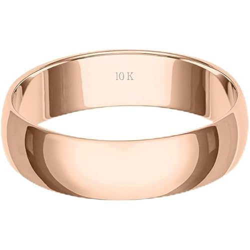 Men’s or Women's 10K or 14K Yellow or White Gold 5MM Classic Plain Simple Wedding Band by Brilliant Expressions