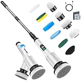 Brosse à récurer électrique avec long manche extensible et angles réglables pour protéger votre dos : angles réglables à 65°. Le nettoyage de votre salle de bain doit être facile et confortable, en particulier pour les personnes âgées ou les personnes à mobilité réduite. Notre nettoyeur de salle de bain avec poignée réglable en acier inoxydable s'étend jusqu'à 35,6 cm/119,9 cm. Oubliez de vous pencher ou de vous agenouiller, la brosse à récurer électrique s'occupe du travail dur pour vous.