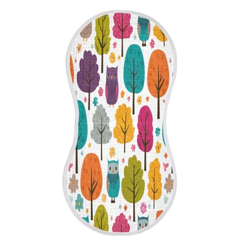 Kigai Tree Owls Baby Burp Cloths Extra Soft and Absorbent Burping Rags Cotton Burping Clothes Baby Washcloths for Newborn Boys Girls - 1 Pack