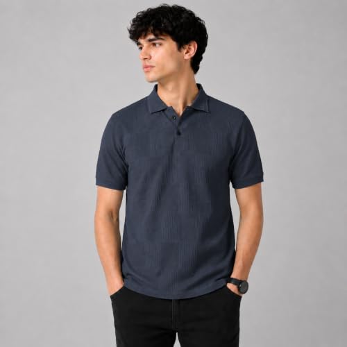 Image of TOPLOT Men's Polo T Shirt | Half Sleeve Design | Comfortable Fit Wear | Stylish Casual Look | Breathable Feel |Modern Style | Easy Movement | Casual & Everyday Wear (5280)