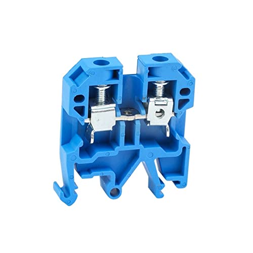 10Pcs SAK6EN Universal Screw Connection Feed-Through SAK6 SAK 6 Mm² Wire Electrical Connector DIN Rail Terminal Block SAK 6EN (Color : Blue)