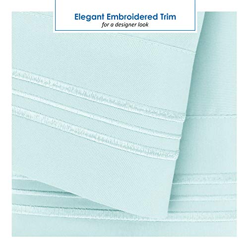 Image of Nestl Light Blue Short Queen Sheets for RV, Hotel Luxury RV Queen Sheets Set, 6 Piece Fitted Bed Sheet Set and Pillowcases, Super Soft, Wrinkle-Free, and Breathable Camper Bedding