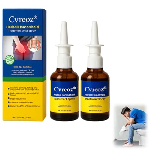 Cvreoz Herbal Hemorrhoid Treatment Anal Spray, Cvreoz Fast-Acting Herbal Hemorrhoid Spray, Fast Relief of Hemorrhoid and Anal Fissures, Soothing & Gentle (2)