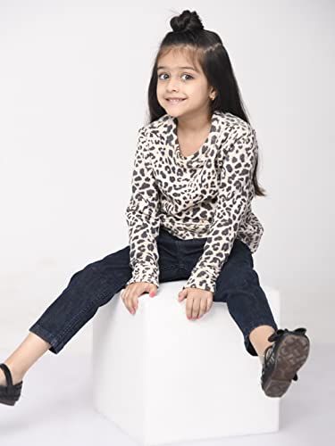 Image of LILPICKS Girls Animal Printed Sweatshirt (Brown)