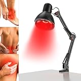 Infrarotlampe 150W, Rotlichtlampe mit E27, 360° schwenkbarer Lampenkopf & klappbarer Halterung, Rotlicht Therapie zur Muskelentspannung & Schmerzlinderung, für Haushalt & Büro, EU-Stecker