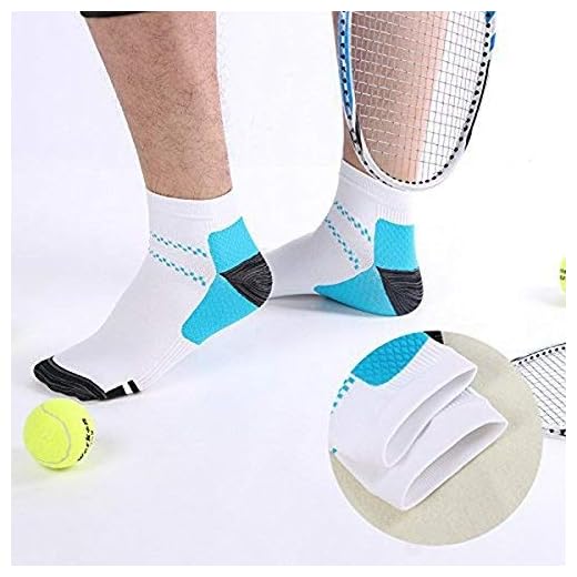 Kroo Calcetines de comprensión Fascitis Plantar - Ideales para Correr, IR al Gimnasio, Hacer Senderismo, para Entrenamientos Fitness o para Ejercicios, Azul con Blanco, L/XL