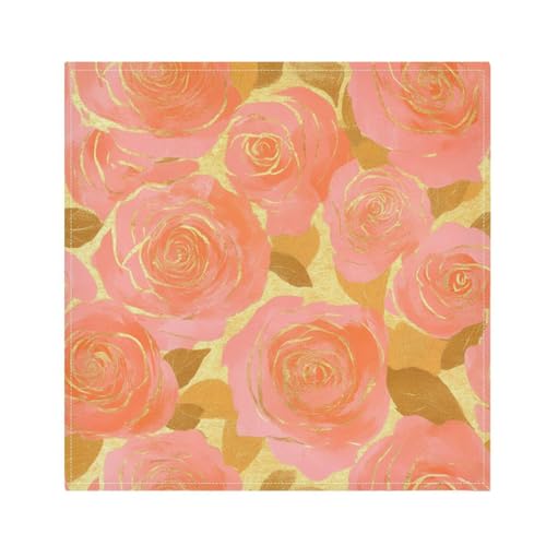 Servilletas de tela reutilizables Rose Gold Rose 20x20 pulg pack 6 miniatura 6