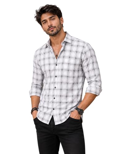 Image of NoseQueen Men's Checked Cotton Shirt | Full Sleeve Regular Fit Casual Shirt for Men | Soft Breathable Checkered Shirt