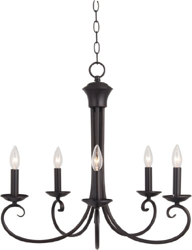 Maxim 70005OI Loft Candle Chandelier, 5-Light 300 Total Watts, 23"H x 25"W, Oil Rubbed Bronze
