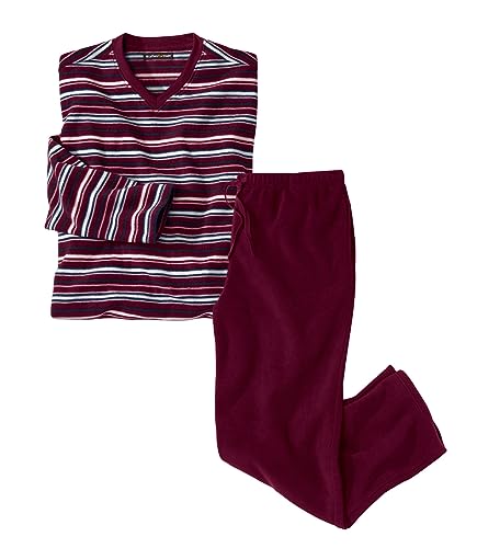ATLAS FOR MEN - Pijama Hombre Invierno Micropolar - Pantalón Cintura Elástica - Pijamas Hombre Invierno - Cómodo y Calidez - Conjunto de Dormir - Disponible en Tallas Grandes de la M hasta 5XL