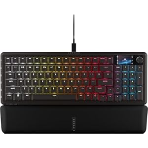 Corsair Vanguard 96 Wired Mechanical Gaming Keyboard – 96% Layout, MLX Fusion Tactile Switches, 8000Hz Polling, LCD Display, Virtual Stream Deck, G-Keys, SOCD Flashtap, QWERTY US – Black