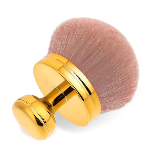 ESYFOR Brocha de Maquillaje Extra Grande 2.9 Pulgadas de Diámetro Cepillo de Maquillaje Ovalada Brocha Autobronceadora Portátil Cepillo Kabuki para polvo, base, rubor, bronceador