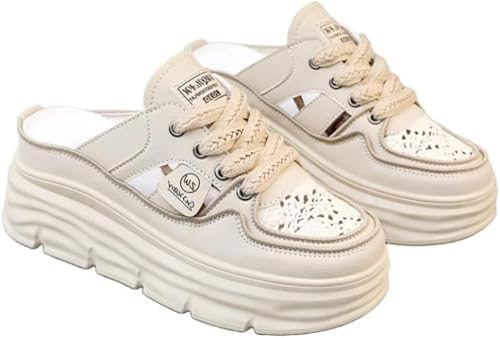 Comfortable Flat Women's Sneakers Feature A Breathable Cutout Design and Lace-up Closure, Perfect for Summer!