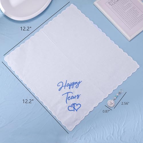 Image of MIXJOY Something Blue Gift for Bride, Wedding Day Bridal Blue Pearl Angel Wings Bouquet Garter Charm for Bride to Be