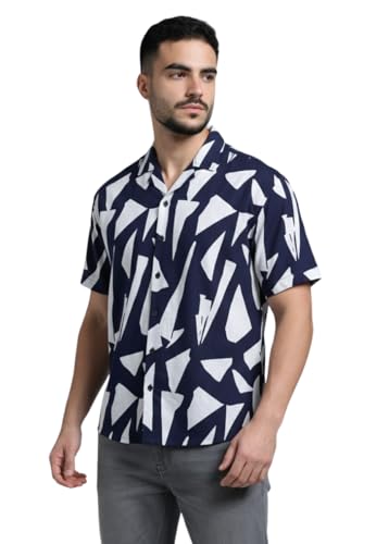 Image of GLORYBOYZ Men's Half Sleeves Abstract Printed Casual Shirt S-2XL