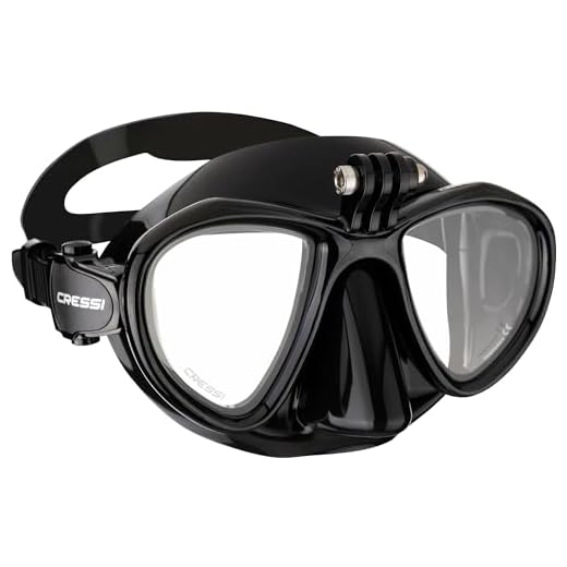 Cressi Metis Mask Black Máscara de Buceo de Volumen Reducido para Action CAM, Unisex-Adult, Noir/Noir, Talla Única