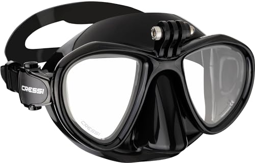 Cressi Metis Action Cam Mask Noir/Noir - Masque de Plongée Unisexe à Volume Réduit avec Support...