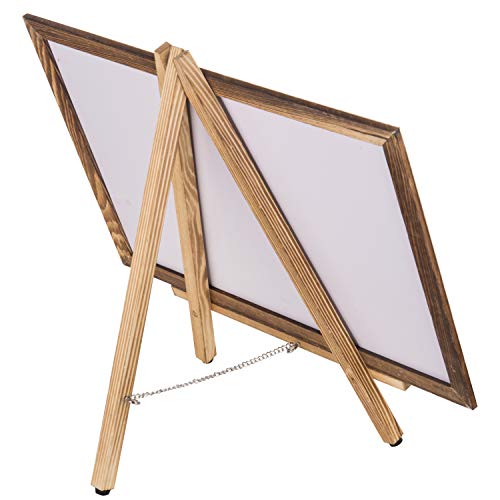 Mygift 18-Inch Small Chalkboard Sign With Burnt Wood Frame, Tabletop Chalkboard Easel Stand #TOP6