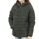  ASICS Chaqueta acolchada para mujer, gris oscuro, M