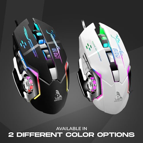 Image of TAG GAMERZ Glide USB Wired Gaming Mouse with Upto 3200 DPI Optical Gaming Sensor | 6 Buttons Design | Upto 7 Million Clicks | 7 Colours Rainbow Lighting with Breathing Effect | 1.5m Braided Cable -WH