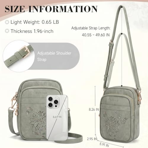 Image of Small Crossbody Bags for Women, RFID Phone Purse with Card Slots, Triple Compartments Lightweight Shoulder Bag