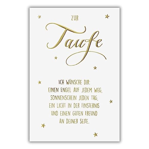bsb Karte zur Taufe - Taufgeschenk Junge & Mädchen mit Text-Motiv - Glückwunsch Tauf-Karte mit Umschlag - liebevolles Geldgeschenk Taufe in 11,5 x 17,0 cm