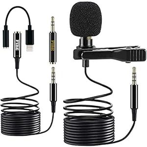 Microfoonverlengkabel, 2 m, met adapter voor iPhone iPad iOS Lightning | Omnidirectionele condensator 1,5 m + 2 m | Mic…