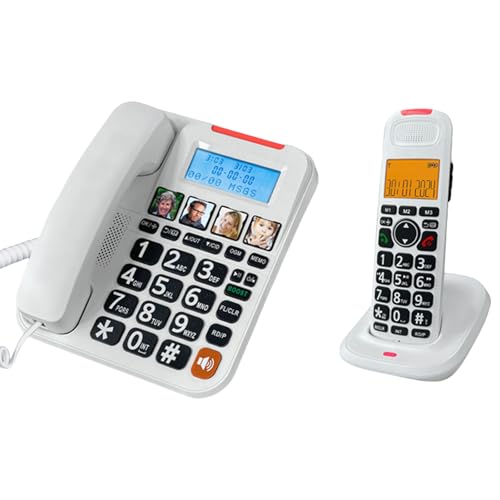 MLWSKKING Mejora los volúmenes 28 teléfono con cable con 1 teclas velocidad memoria 10 tonos