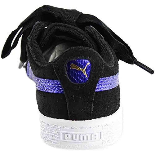 PUMA Unisex-Kids Suede Heart Snk,Puma Black/Baja Blue,11 M US Little Kid3