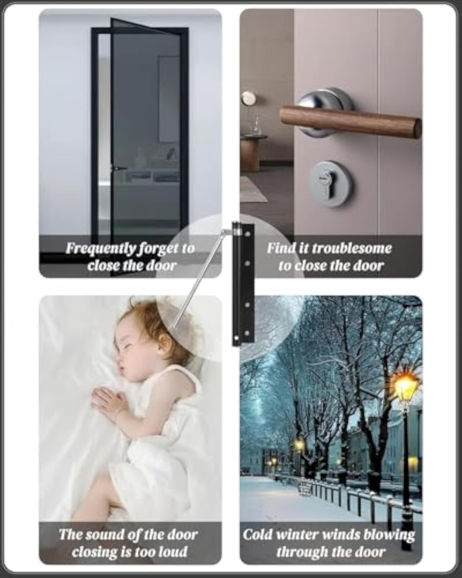 Automatic Door Closer with Adjustable Spring