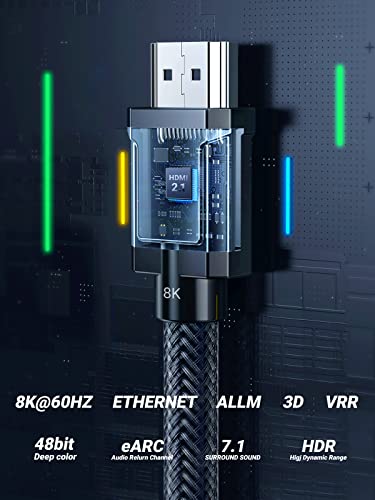 UGREEN 8K HDMI Kabel 2.1 Nylon 8K 60Hz 4K 120Hz, Compatibel met PS5 enz.(1M) - Image 3