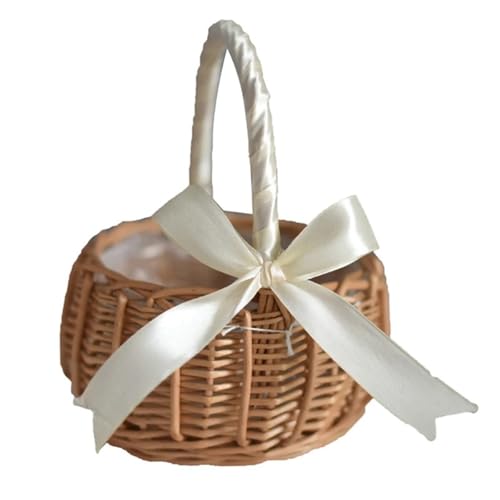 Girl Baskets With Handles And Plastic Insert Woven Eggs Candy Basket For Garden Decor