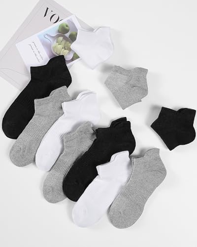 Image of Somaibo 10 Pairs Kids Socks for Boys Girls Low Cut Athletic Ankle Socks Half Cushioned Crew Cotton No Show Socks