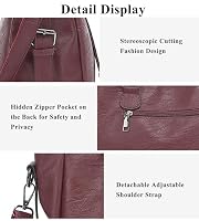 myfriday 2 pcs Vegan Leather Tote Bag Set, Slouchy Satchel Crossbody Purse — image 7