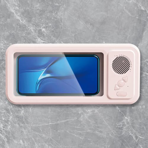 Soporte para teléfono de baño impermeable 360 con altavoz de ducha integrado 4