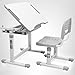 VIVO Gray Height Adjustable Childrens Desk and Chair Set | Kids Interactive Workstation