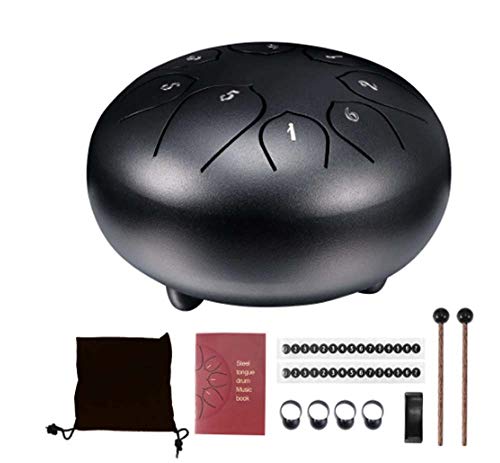 Tongue drum en acier 8 notes noir pour percussion et initiation musicale - 2