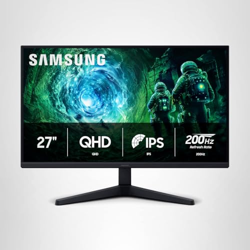 SAMSUNG 27” Odyssey G5 G53F QHD Resolution Gaming Monitor, HDR10, 200Hz Refresh Rate, IPS Panel, AMD FreeSync™ Premium, Black Equalizer, Auto Source Switch, LS27FG532ENXZA